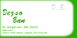 dezso ban business card