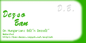 dezso ban business card